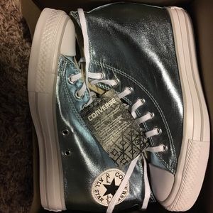 converse women's chuck taylor lux wedge sneaker metallic
